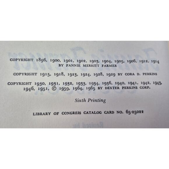 1965 Fannie Farmer Cookbook 11th Edition Hardcover Dust Jacket - Picture 7 of 10